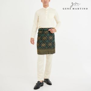 Baju Melayu Premium Dull Satin Slim Fit Beige