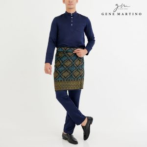 Baju Melayu Premium Dull Satin Slim Fit Navy